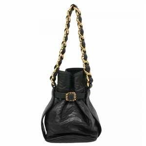 CHANEL Black Lambskin Leather Bag